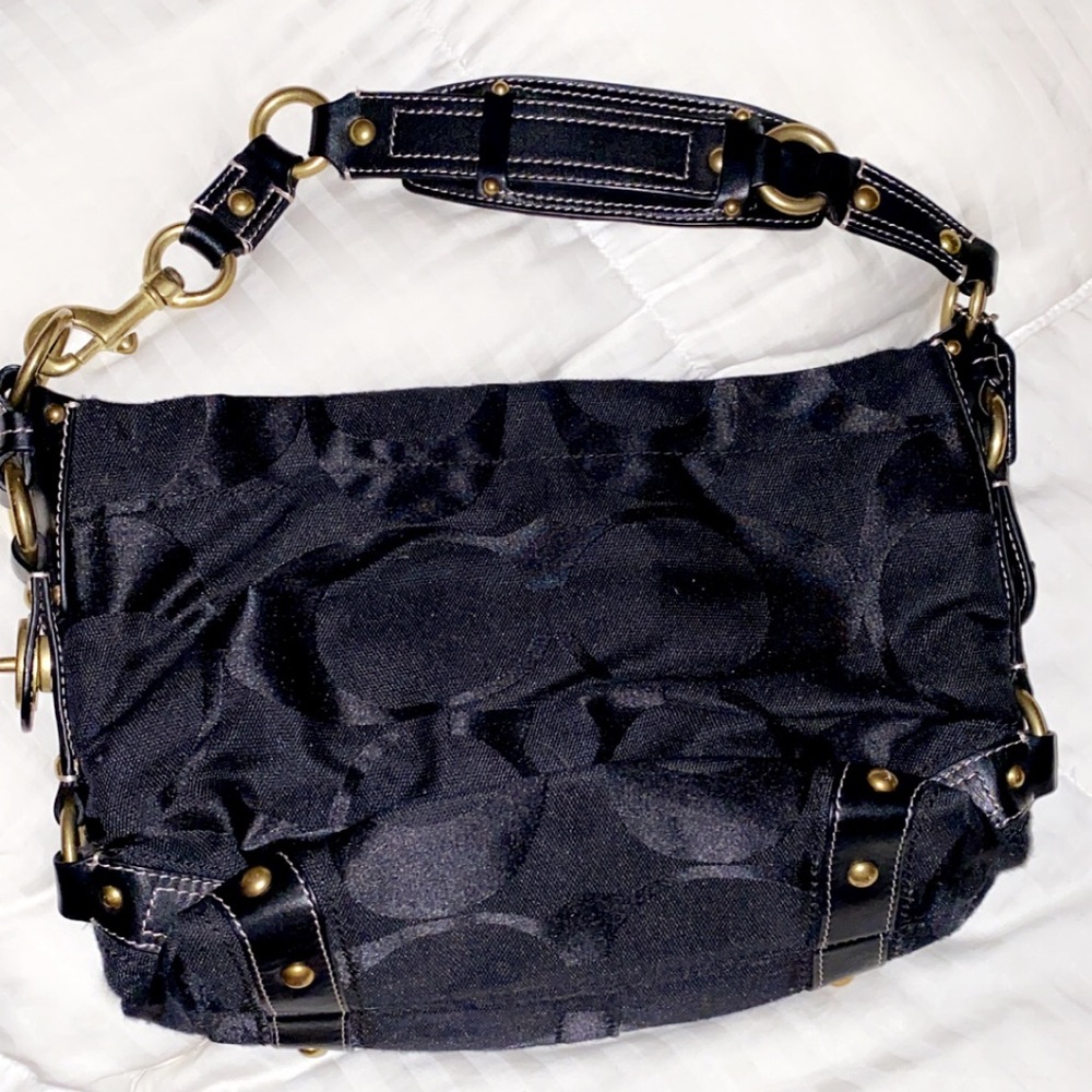 medium sized black COACH hobo bag-Carly style.